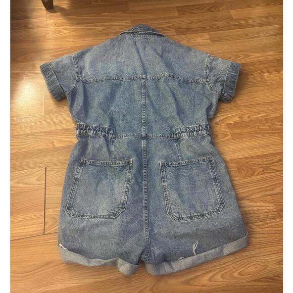We The Free Denim Marci Cuffed Shortalls Size XL - Picture 6 of 9